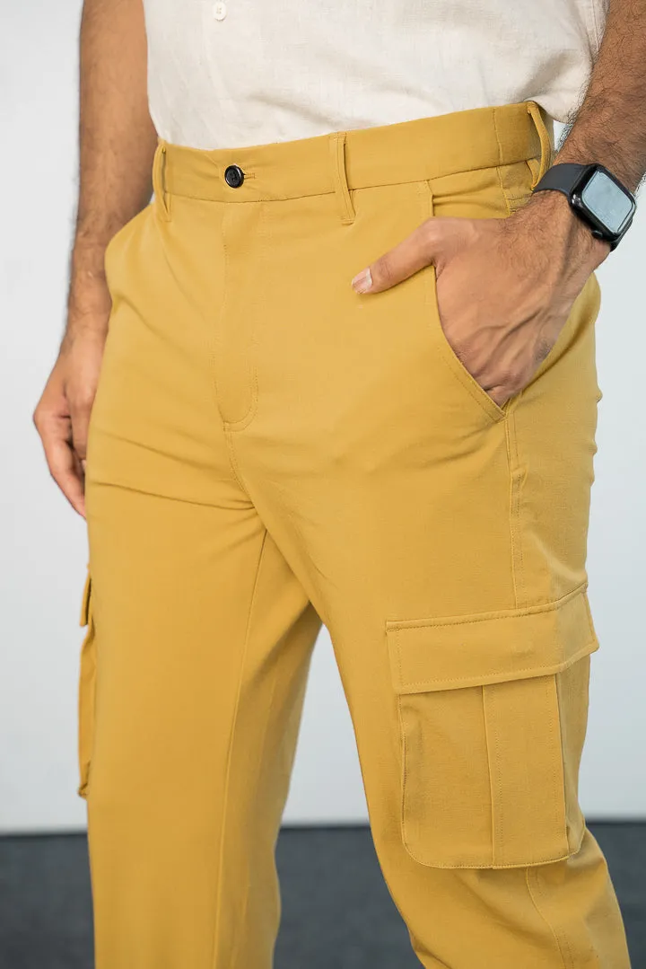 Mustard Stretch Cargo Pants