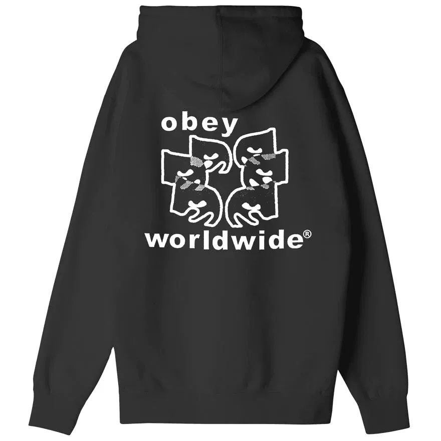 Obey Men's Wordwide Eyes Heavyweight Hoodie 117463364 Black