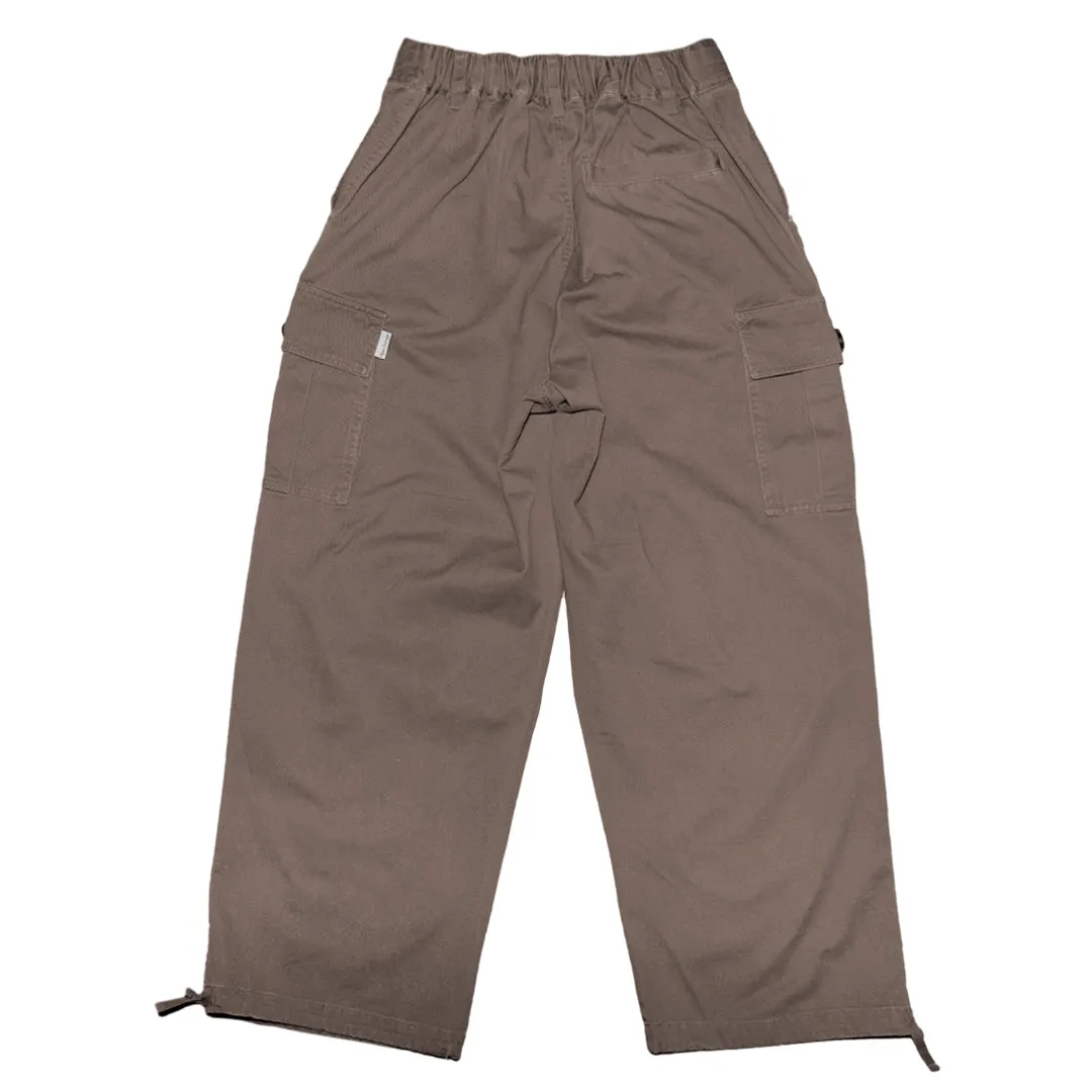 OPEN DIALOGUE KNEE PLEATED CARGO PANTS-KHAKI