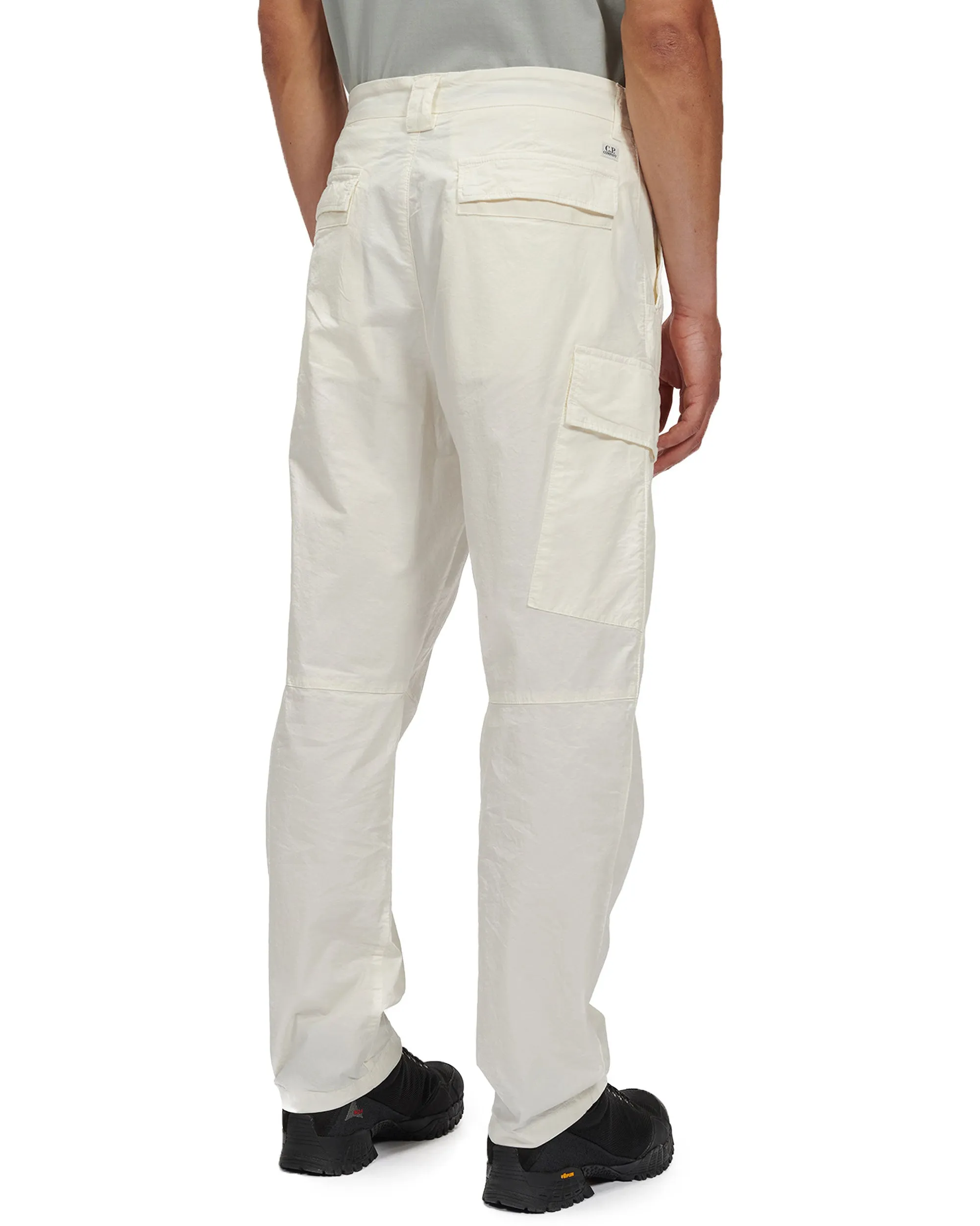 Pantalone Uomo CP Company Twill Stretch Cargo Pants Bianco