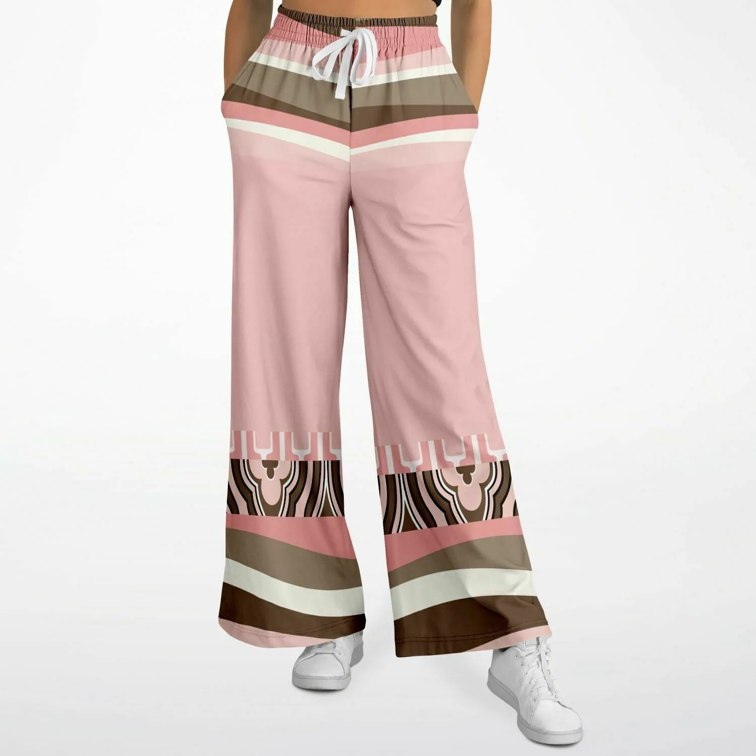 Pink Geo Zebra Eco-Poly Stretchy Phat Bellbottoms