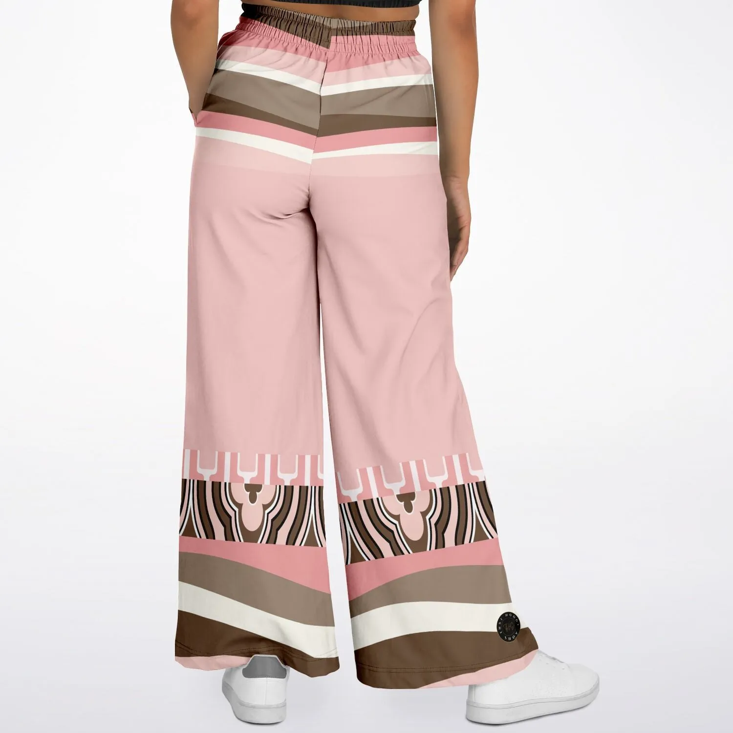 Pink Geo Zebra Eco-Poly Stretchy Phat Bellbottoms