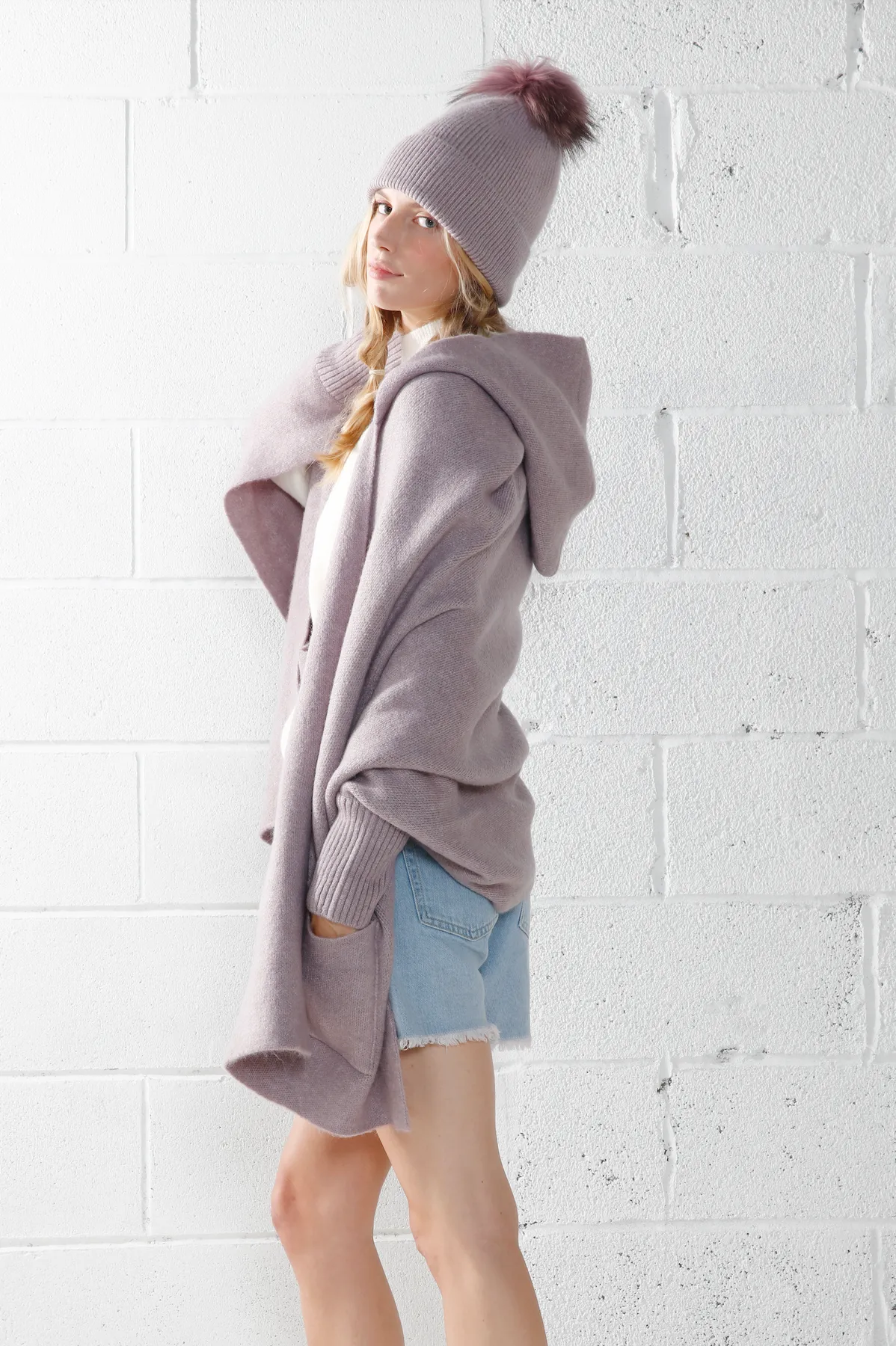 Pocket Shrug Cardigan with Hoodie