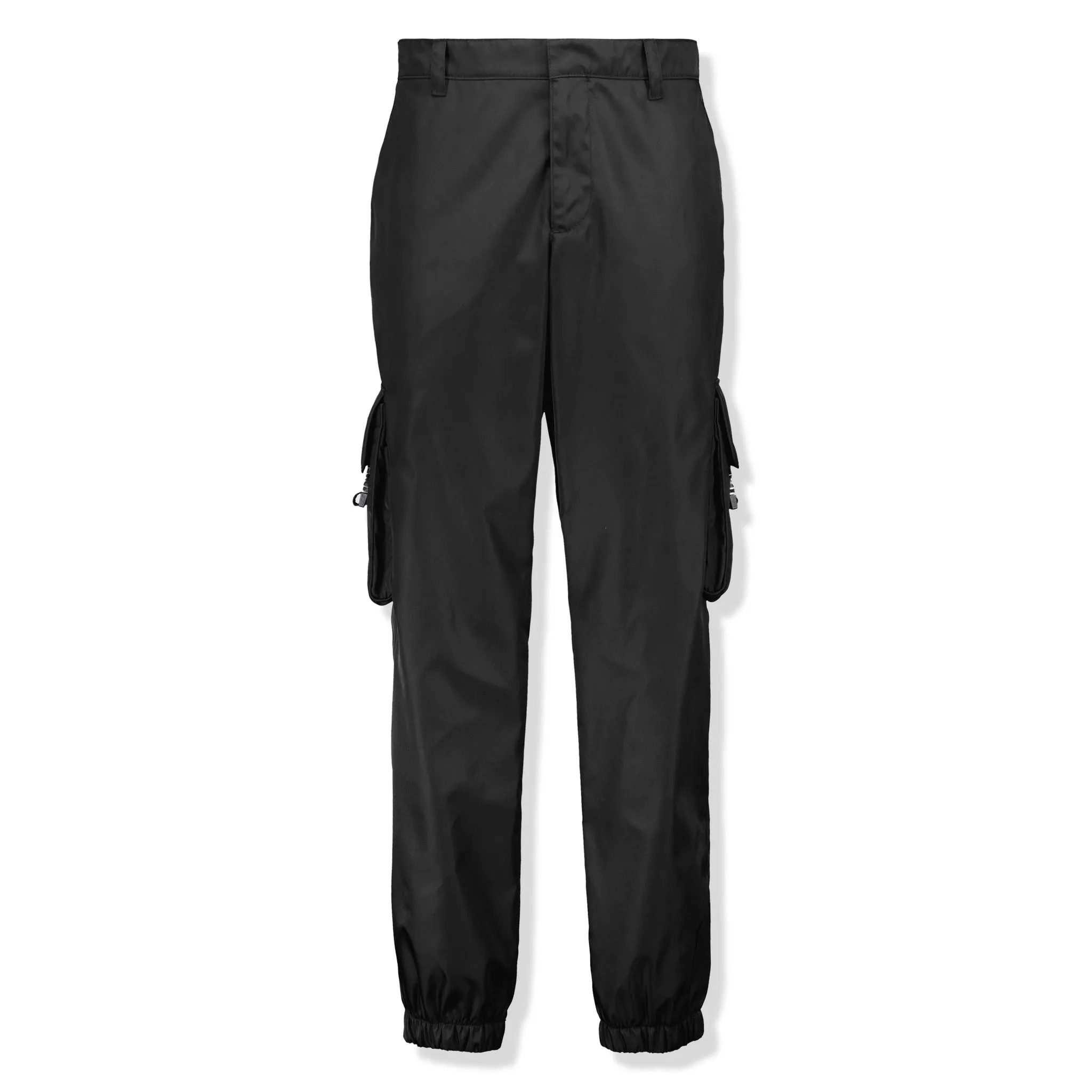 Prada Re Nylon Cuffed Black Cargo Pants