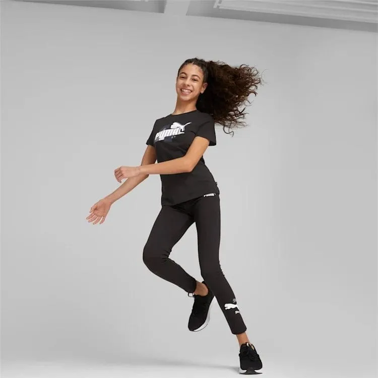 PUMA JUNIOR ESSENTIALS  LOGO LAB BLACK TIGHTS