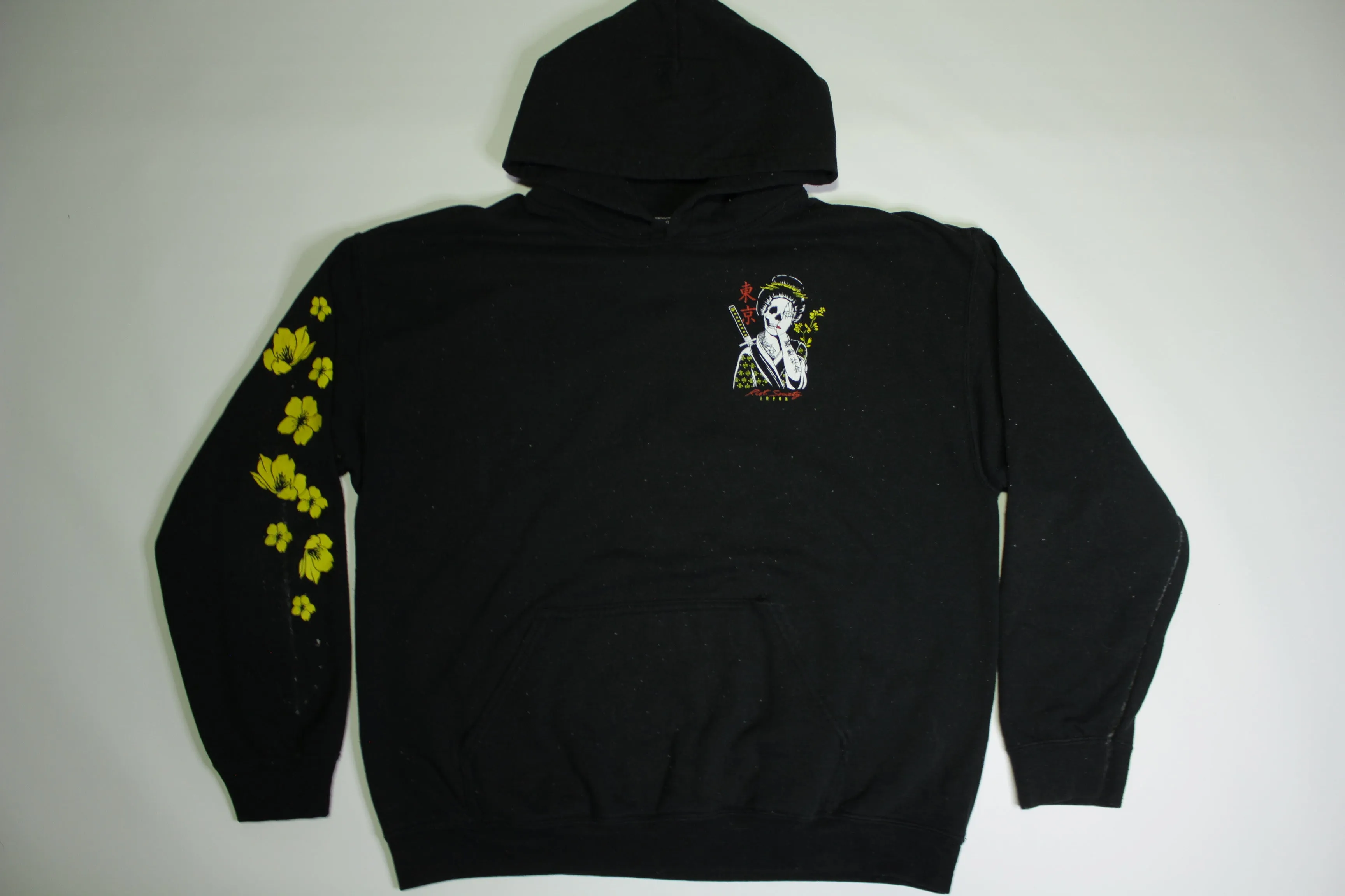 Riot Society Japan Geisha Black 2000's Streetwear Pullover Hoodie Sweatshirt