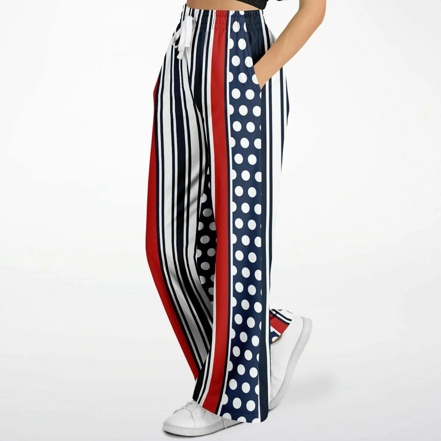 Sail Away Blue Polka Dot Stetchy Phat Bellbottoms