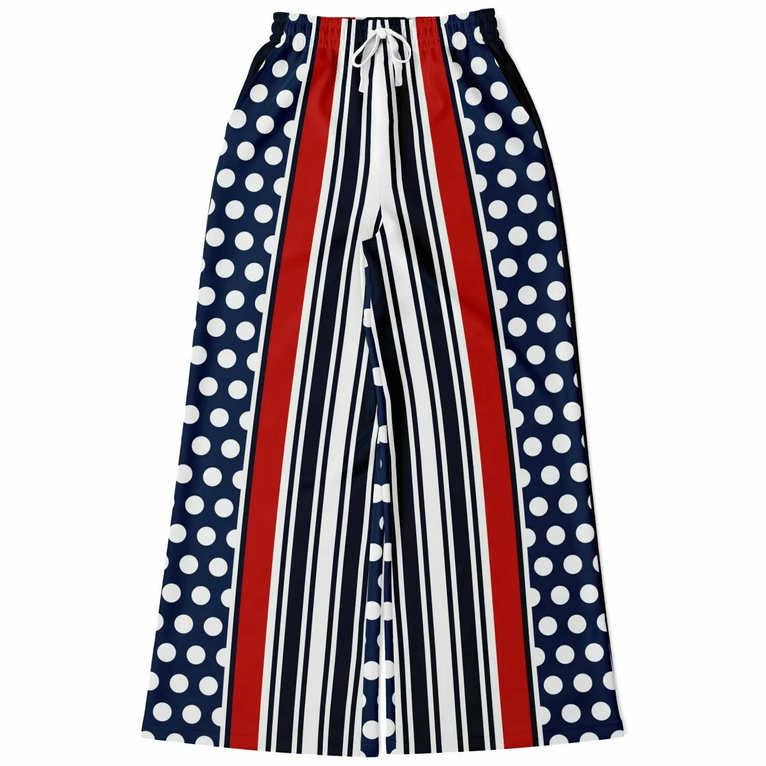 Sail Away Blue Polka Dot Stetchy Phat Bellbottoms