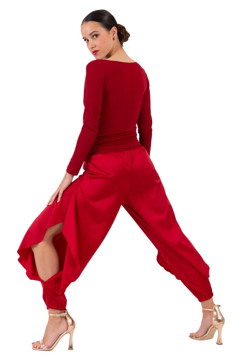 Satin Tango Pants with Slits