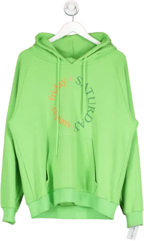 Saturday by Megan Ellaby Green Oversized Graphic Hoodie UK S