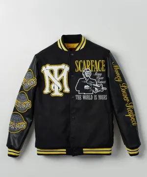 Scarface™ X Reason Collab Patched Wool Varsity Jacket - Yellow