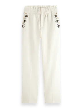 Scotch & Soda Embroidered High Rise Pant