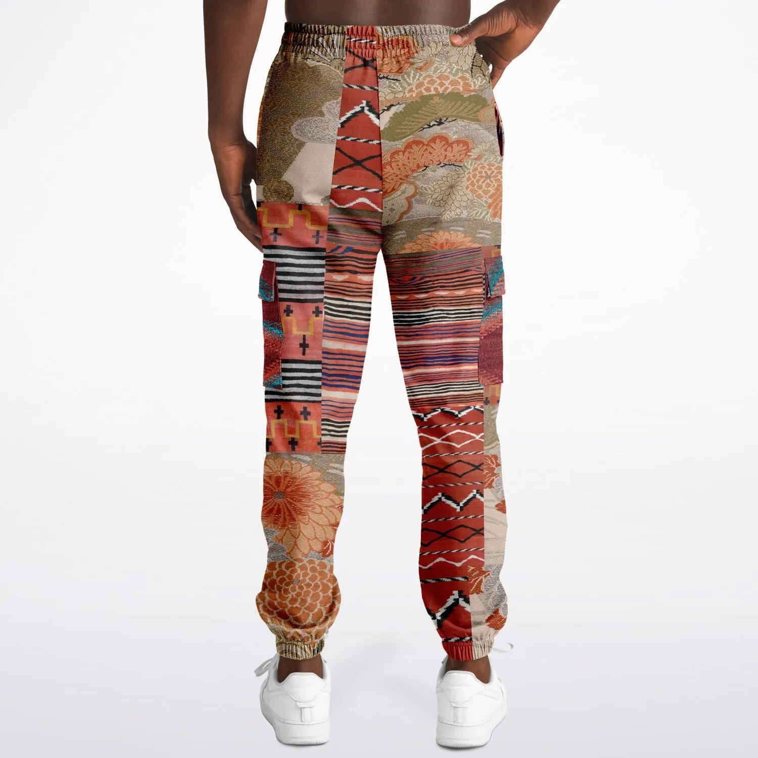 Sedona Orange Stripe Unisex Eco-Poly Cargo Joggers