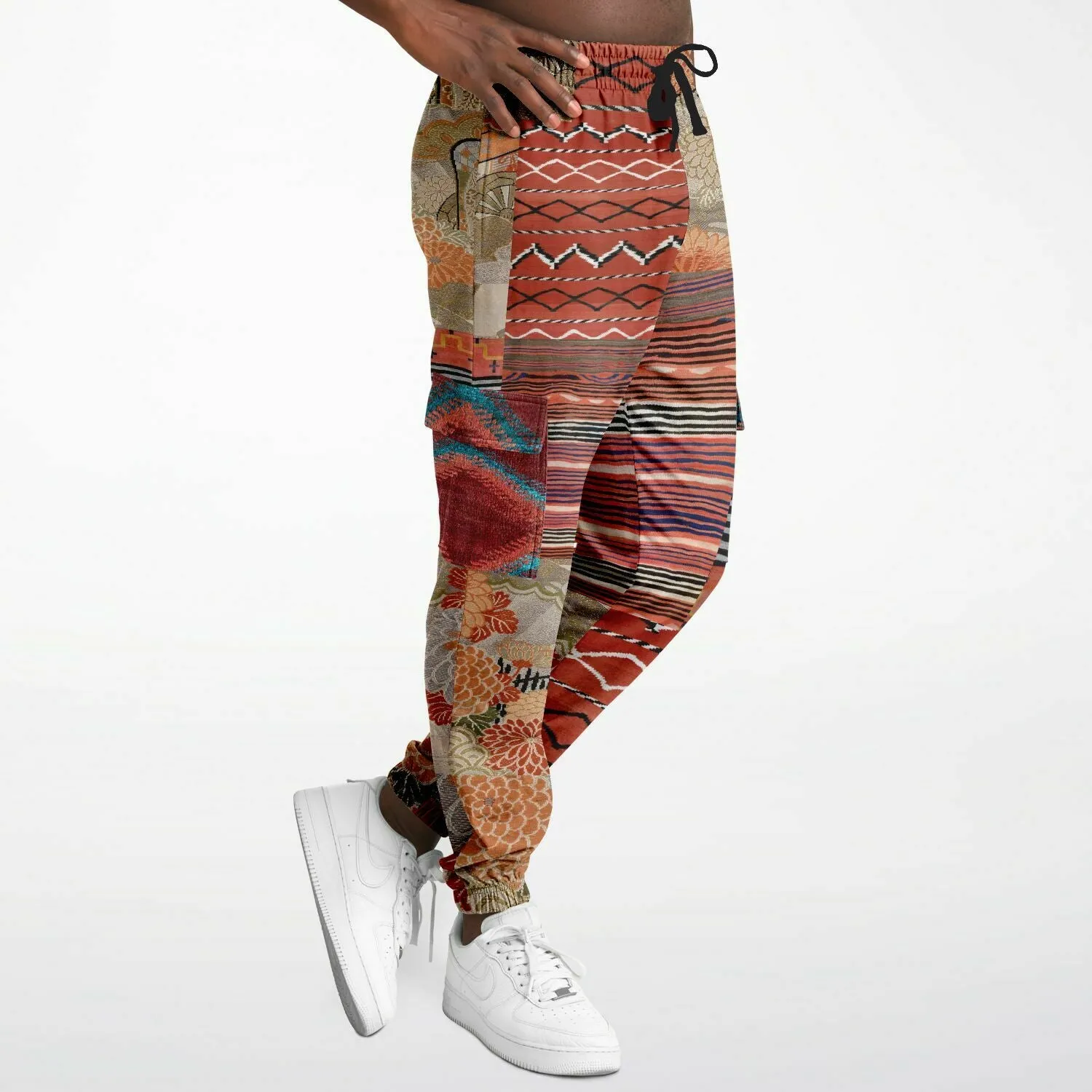 Sedona Orange Stripe Unisex Eco-Poly Cargo Joggers