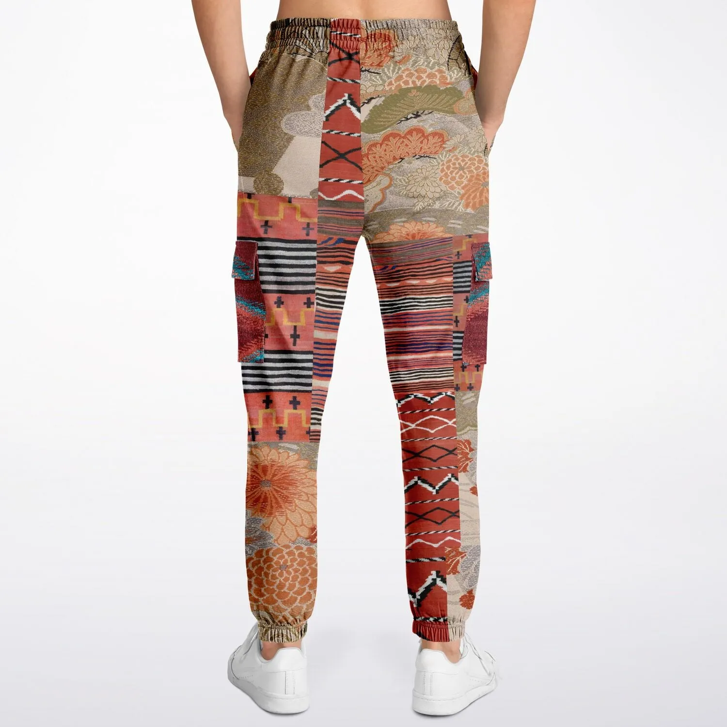 Sedona Orange Stripe Unisex Eco-Poly Cargo Joggers