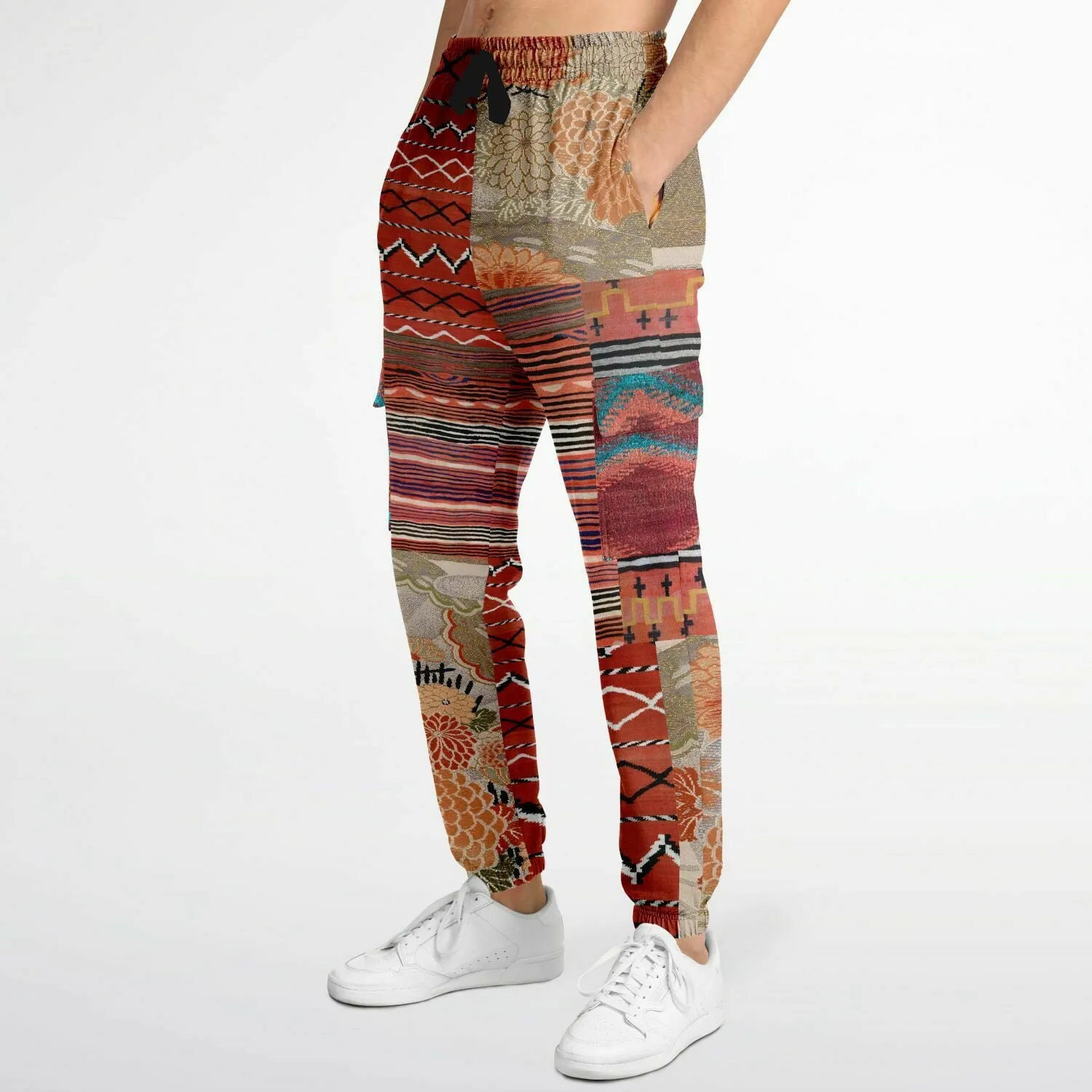 Sedona Orange Stripe Unisex Eco-Poly Cargo Joggers