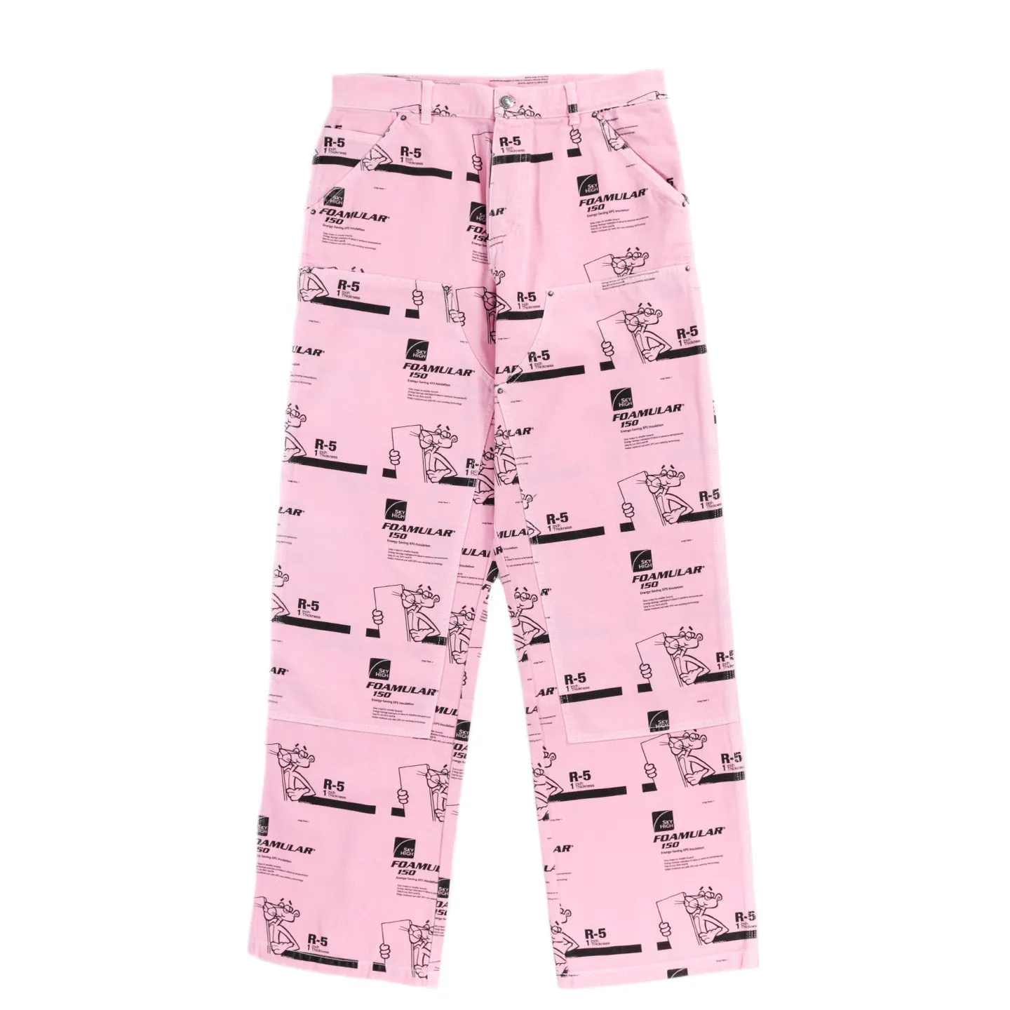 SKY HIGH FARM WORKWEAR INSULATION PRINT DOUBLE KNEE PANTS PINK