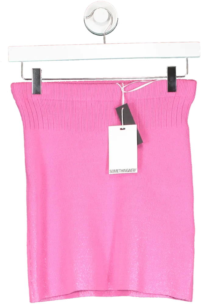 SOMETHINGNEW Pink Chloe Frater Knit Skirt UK S