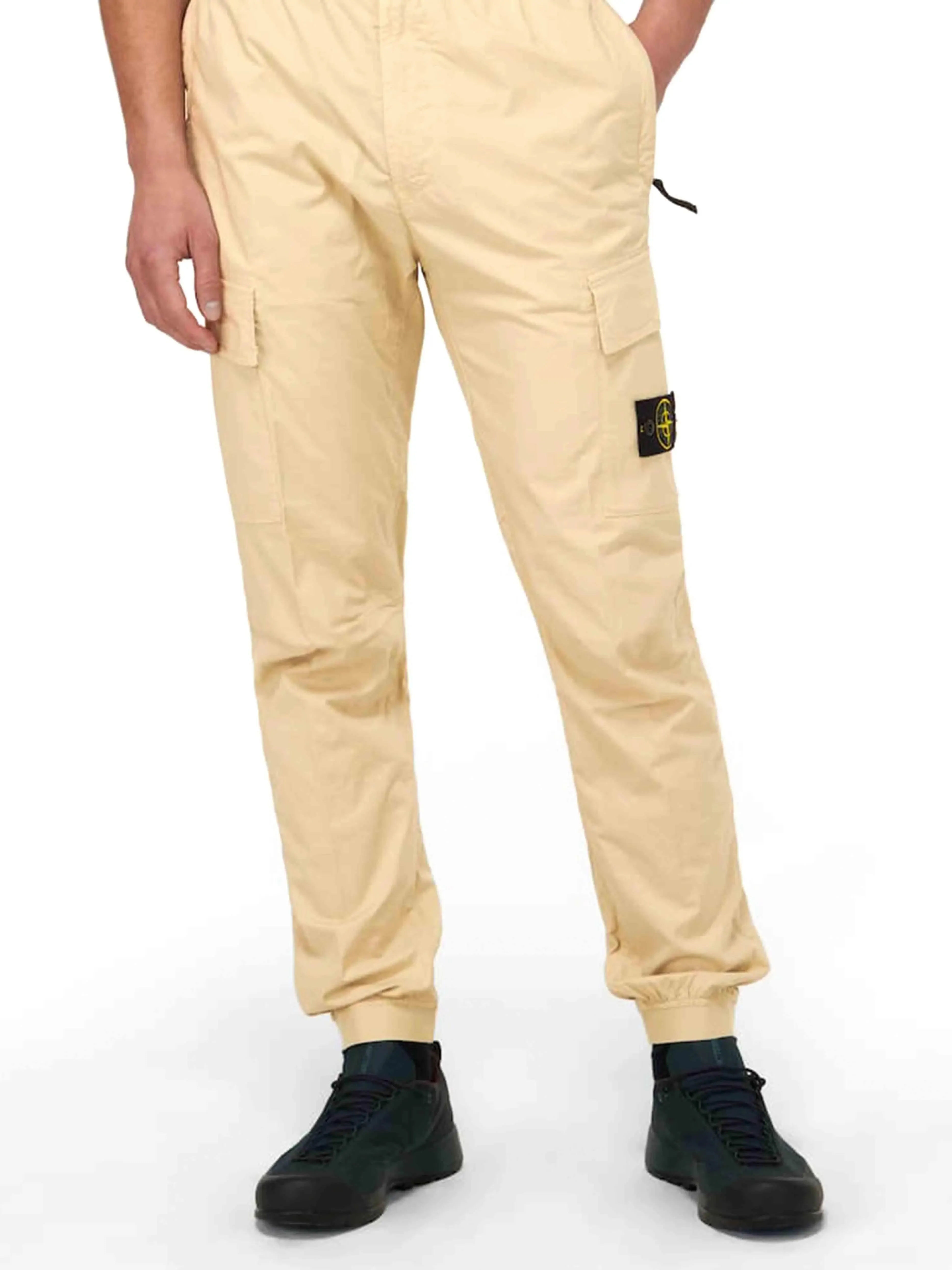 Stone Island Cotton Stretch Cargo Pants Sand