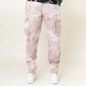 TIE DYE CARGO PANTS RED/DESERT