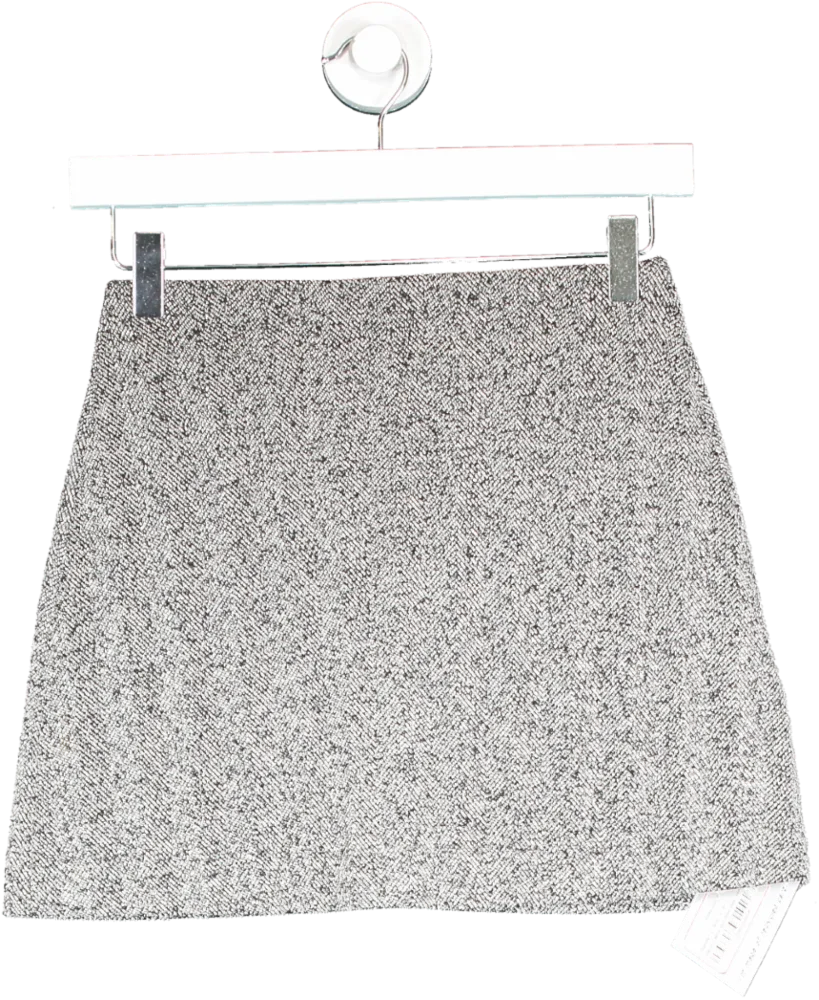 Topshop Grey Tweed Mini Skirt UK 4