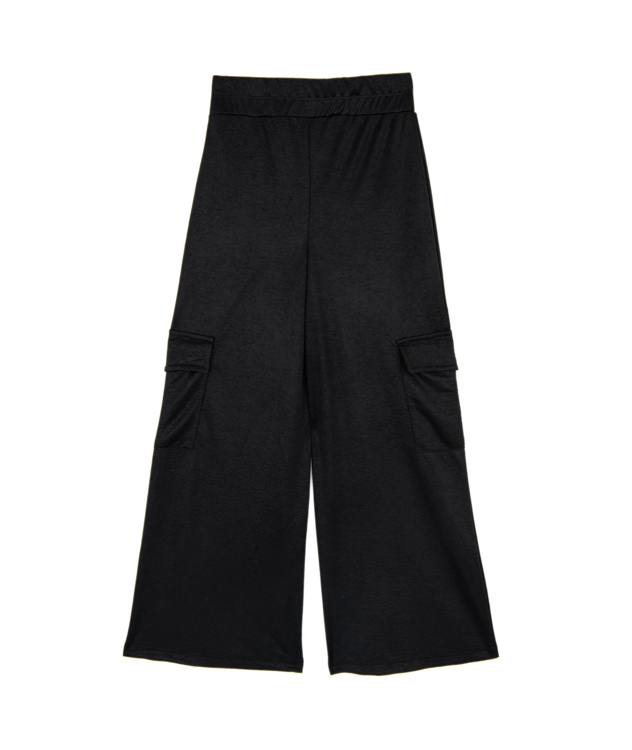 Tween Style Girls Matte Satin Wide Leg Cargo Pants