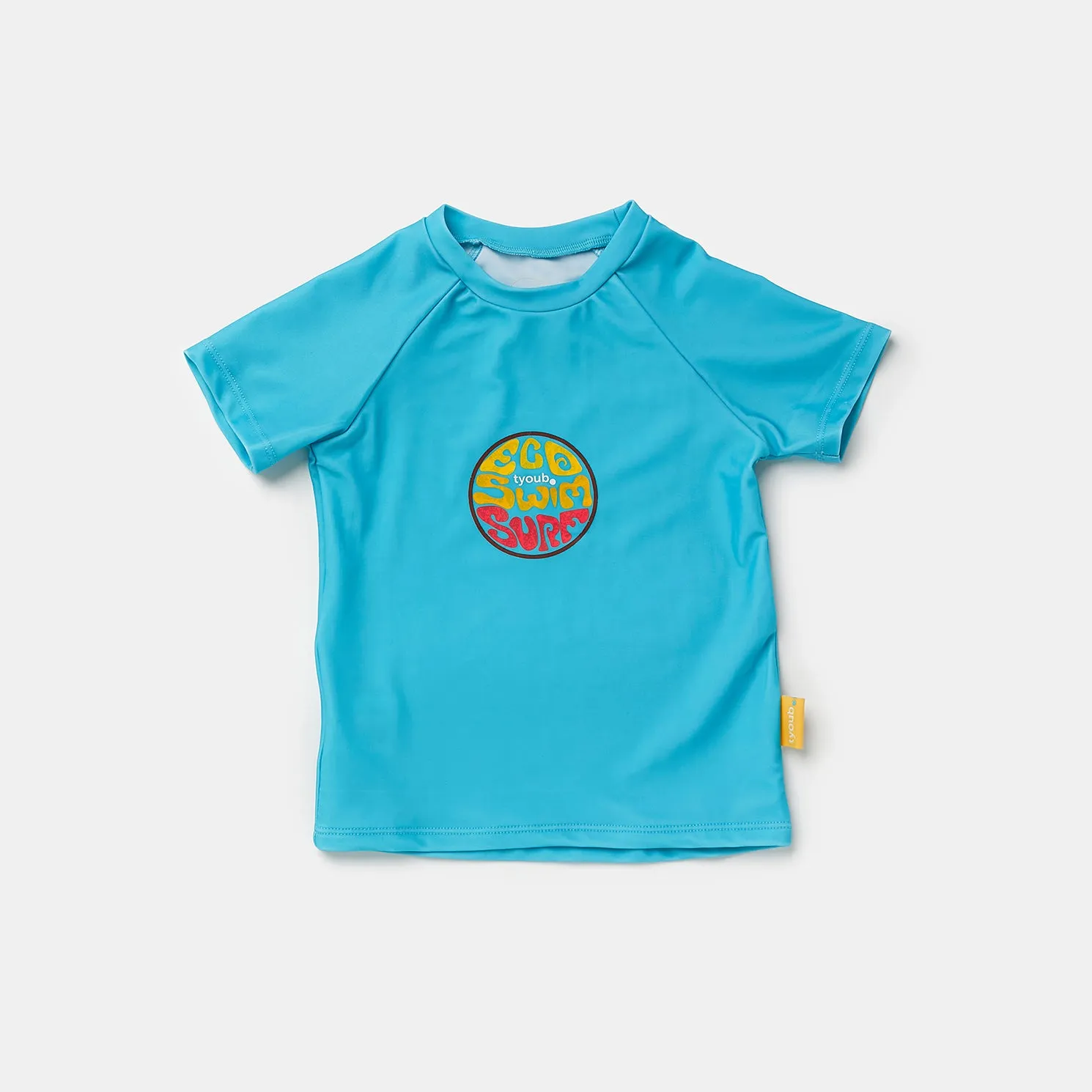 Tyoub Kids Short Sleeve Rash Guard UPF50  Aqua | Eco Swim Surf