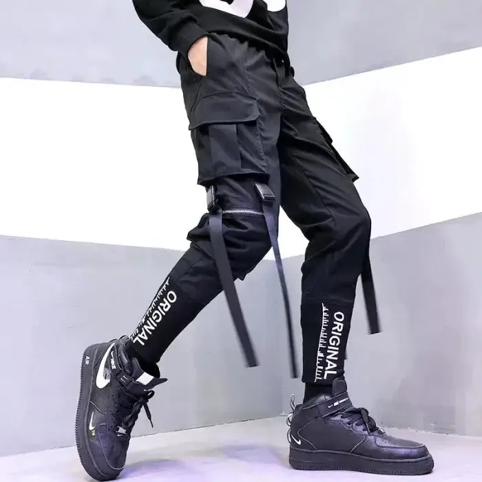 Ultimate Men’s Ribbon Cargo Pants - Elevate Your Street Style!