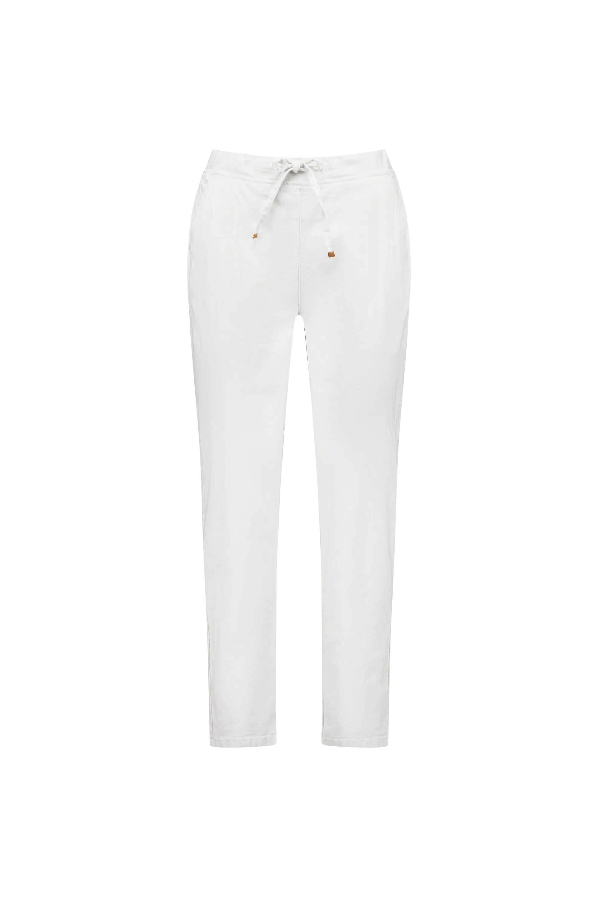 Vassalli 7/8 Leg Elastic Waist Pant - White