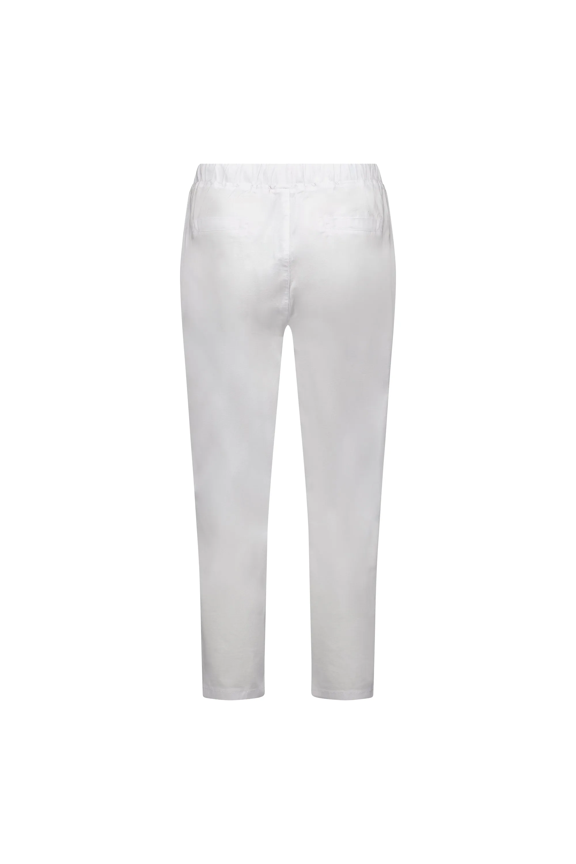 Vassalli 7/8 Leg Elastic Waist Pant - White