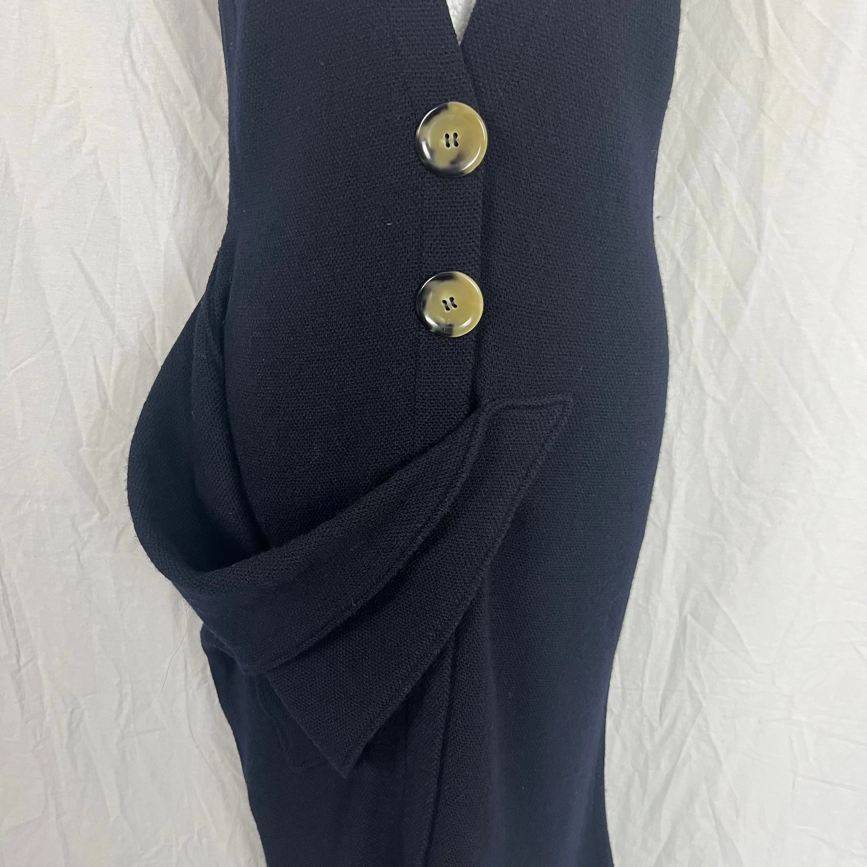 Victoria Beckham Navy Knitted Vest Dress L