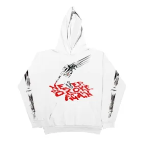 Vlone x Never Broke Again Bones Hoodie White