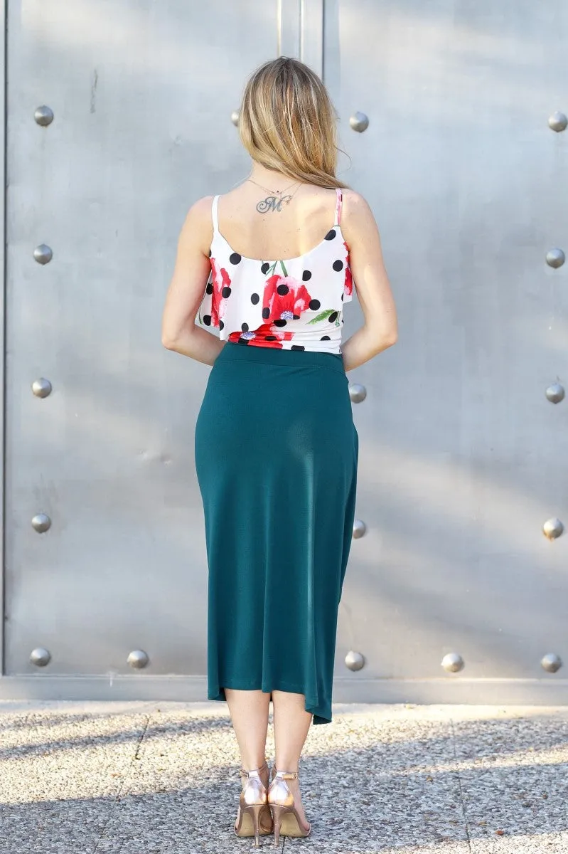 Wrap Tango Midi Skirt With High Slit