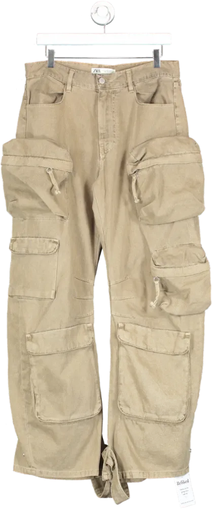 ZARA Cream Cargo Pants W40