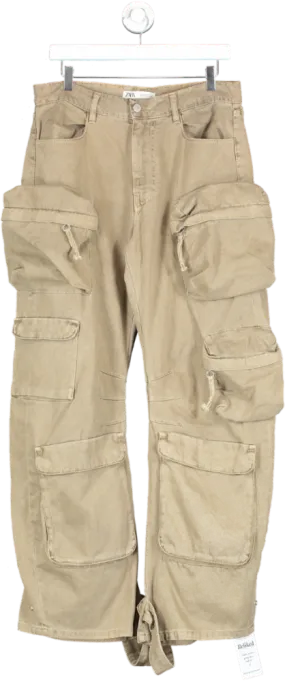 ZARA Cream Cargo Pants W40