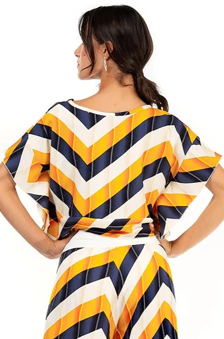 Zig-Zag Striped Boxy Co-ord Crop Top