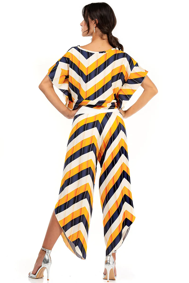 Zig-Zag Striped Boxy Co-ord Crop Top